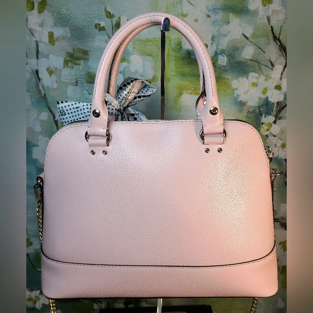 💖Kate Spade Wellesley Rachelle Large Light Pink Pebble Leather Satchel, EUC - Picture 3 of 17